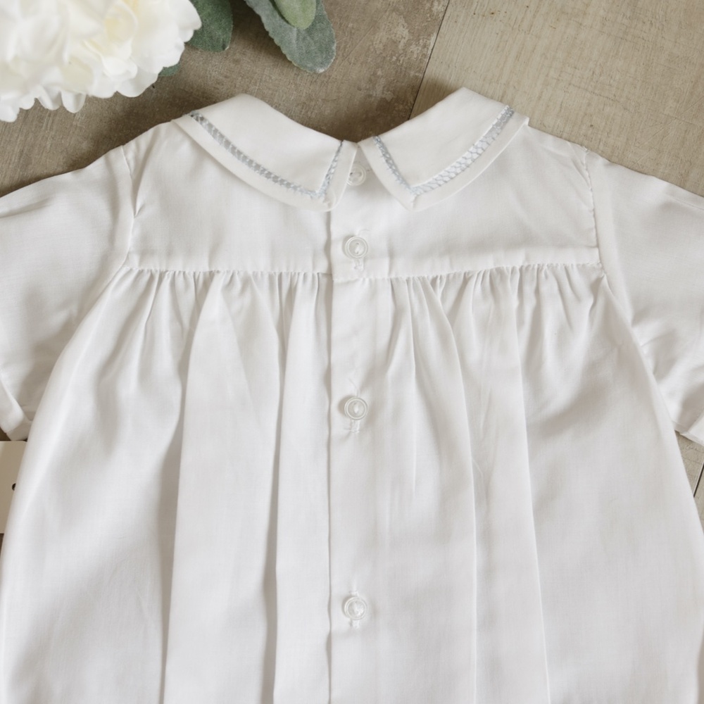 Blue Heirloom Car Creeper Romper Feltman Brothers Newborn NWT Special Occasion - Picture 4 of 4